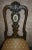 Italian Antique Walnut Dining Chairs Italian Venetian Reverse Painted Glass Pair 1910s For Sale - Image 3 of 12