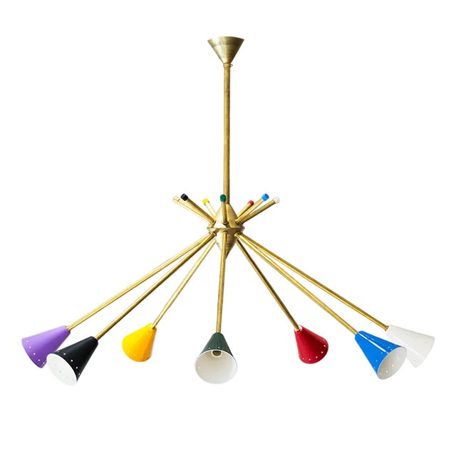 Mid-Century Italian Pendant in Brass, 1960s For Sale