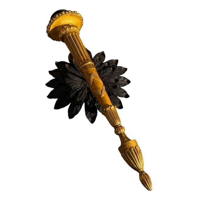 Huge Pair of 19th C Style Giltwood Torchieres Wall Sconces.