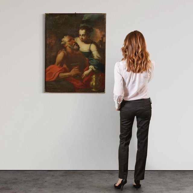 Italian Artist, Lot and His Daughters, 1650, Oil on Canvas For Sale - Image 3 of 15