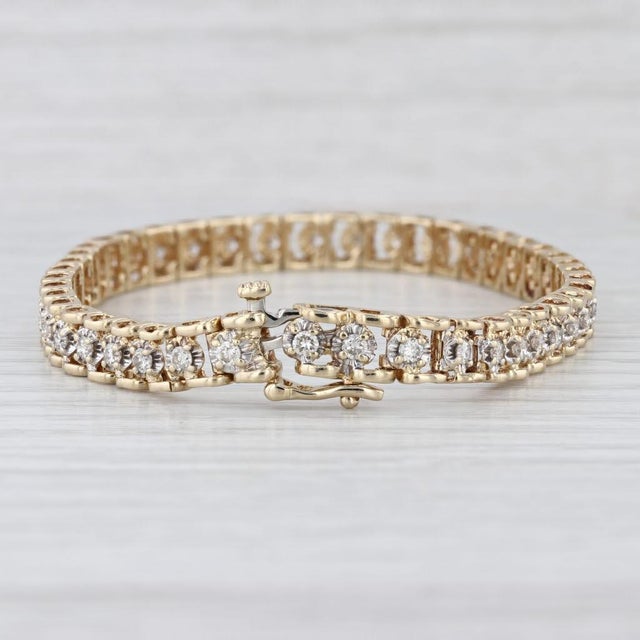 Gold 1.75ctw Diamond Tennis Bracelet 14k Yellow Gold 7.5" 6mm For Sale - Image 8 of 8