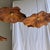 1970s Large Flat Wavy Leaf-Shaped Teak Pendant Light with Floral Design For Sale - Image 5 of 12