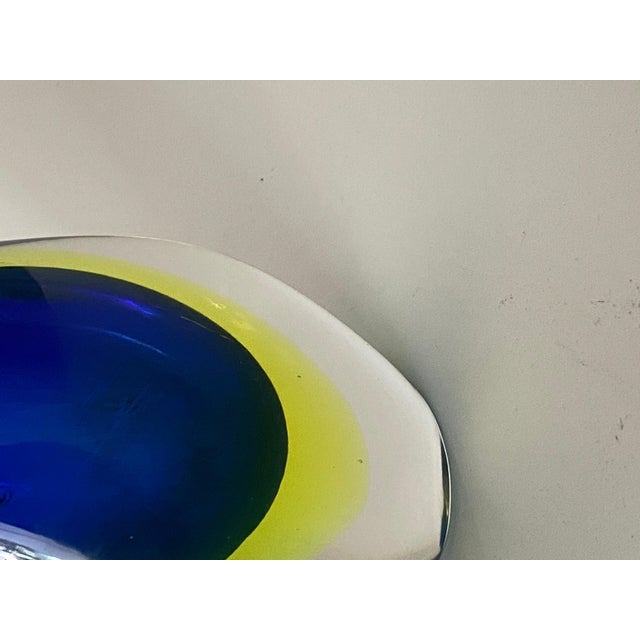 Blue Vintage Italian Cobalt Murano Sommerso Glass Flower Shape Vase, 1960s For Sale - Image 8 of 9