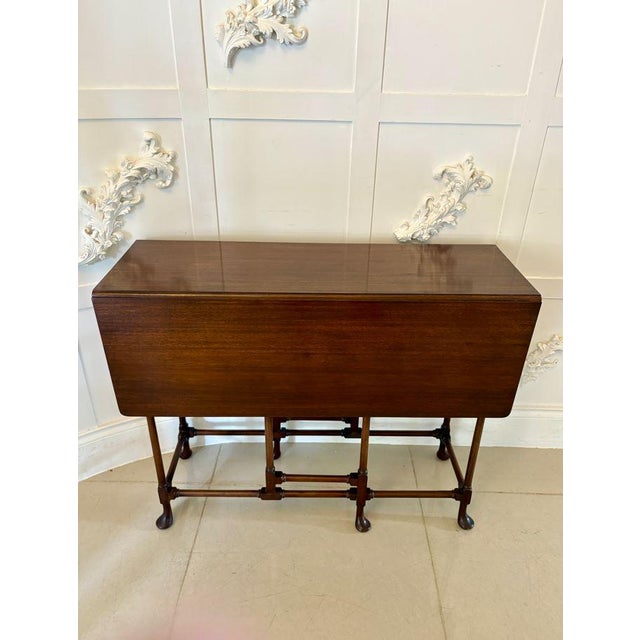 Antique Edwardian Mahogany Spider Leg Drop Leaf Table, 1900S For Sale - Image 11 of 11