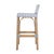 Wood Serienna 30 in. Seat Height Rectangular Rattan Low Back Bar Stool, White/Gray Dot / Natural Rattan Frame For Sale - Image 7 of 11