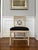 Mid-Century Modern 1980s McGuire Rattan Target Back Chairs with Thibaut Greek Key Upholstery, Set of 4. For Sale - Image 3 of 8