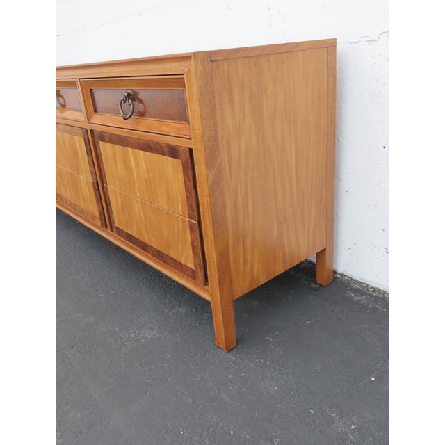 Basic Wiz Mid Century Modern Burlwood Long Low Dresser 6576 For Sale - Image 16 of 17
