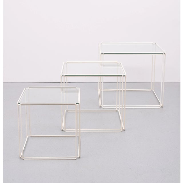 Graphical Isocele Nesting Tables by Max Sauze, France, 1970s, Set of 3 For Sale - Image 4 of 10