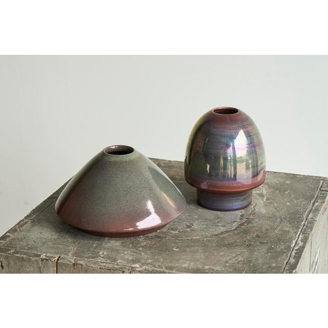 1970s Joke Stroes Luster Glazed Studio Pottery Objects for Mobach, 1970s, Set of 2 For Sale - Image 5 of 6