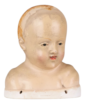 Tuscan Artist, Head of the Infant Jesus (Bambino Gesù), 1790, Polychrome Stucco