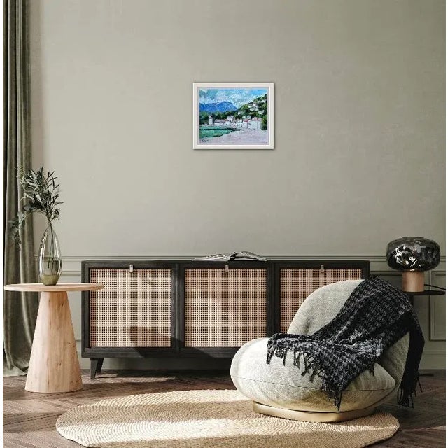 Textile Modern Impressionism Oil Painting Seaside Landscape For Sale - Image 7 of 12