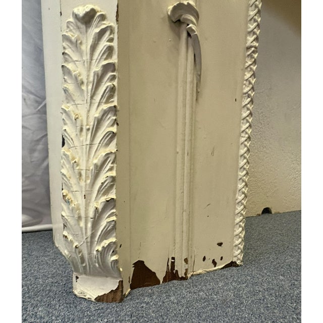 Wood Architectural Salvage Antique French Fireplace Mantel With Cherub and Foliate Details For Sale - Image 7 of 18