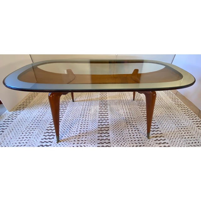 Important Italian Mid-Century Dining Table With 6 Chairs Style of Paolo Buffa For Sale - Image 10 of 17
