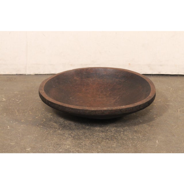 Tribal Early 20th C. Large Sumatran Wooden Bowl For Sale - Image 3 of 10