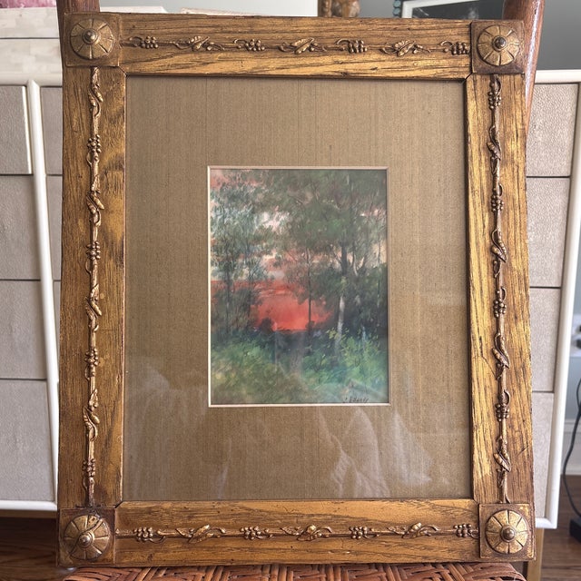 Lovely John Elwood Bundy framed water color entitled "Beech Woods" Total size with frame is 15' x 17.5" and the watercolor...