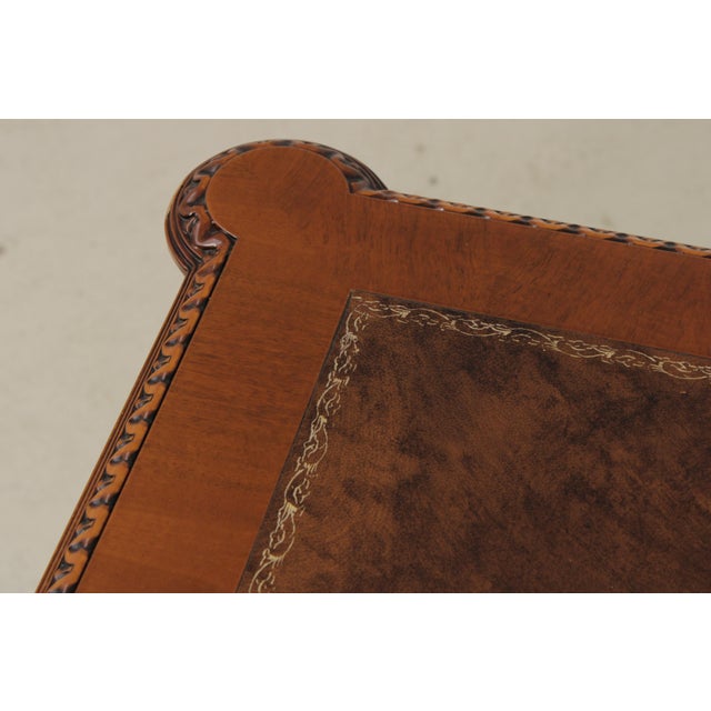 Francesco Molon Leather Top Office Writing Desk Computer Credenza For Sale - Image 12 of 18