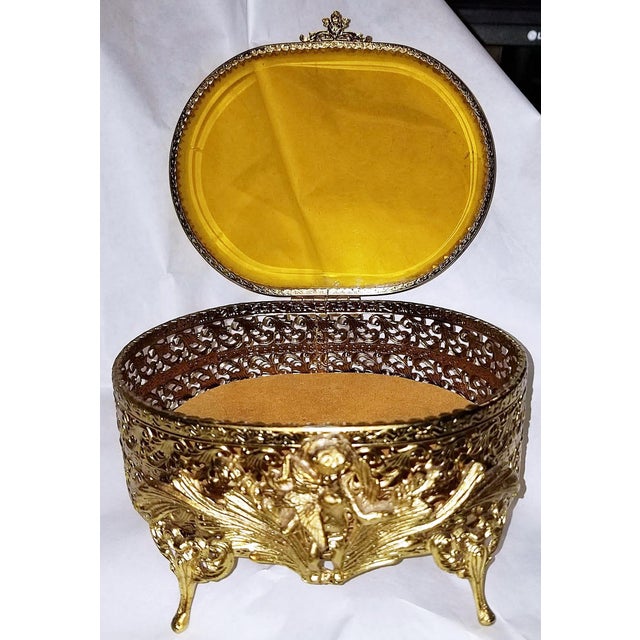 1950s Hollywood Regency Jewelry Trinket Box For Sale - Image 4 of 8