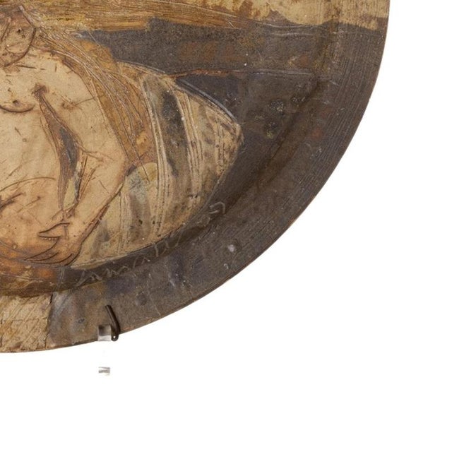 Earthenware Plate in Embossed Terracotta For Sale - Image 5 of 6