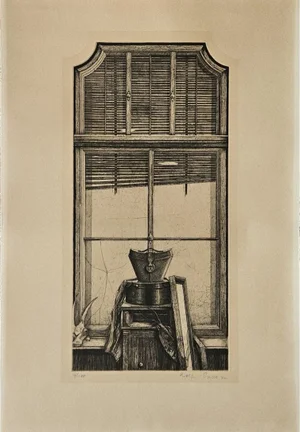 Rolf Escher, Forgotten Window, 1977, Original Etching
