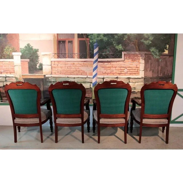 Antique Louis Philippe Mahogany Armchairs, Set of 4 For Sale - Image 4 of 15
