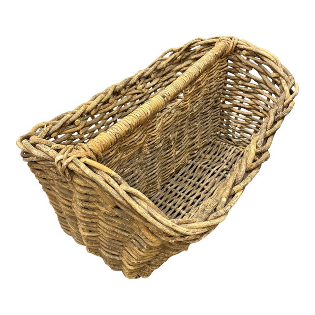 French Woven Wicker Garden Trug For Sale