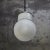 Metal Vintage Industrial White Porcelain Clear Glass Brass Pendant Lights For Sale - Image 7 of 9