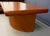 Mid-Century Modern Dyrlund Danish Teak Executive Desk With Rounded Drum Pedestal Base, C. 1970s For Sale - Image 3 of 12
