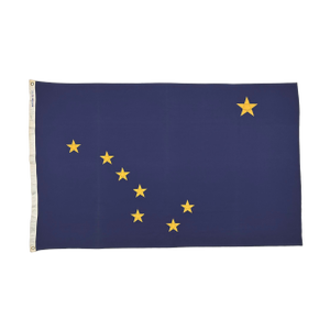 Large Vintage Cotton State Flag of Alaska With Sewn Stars
