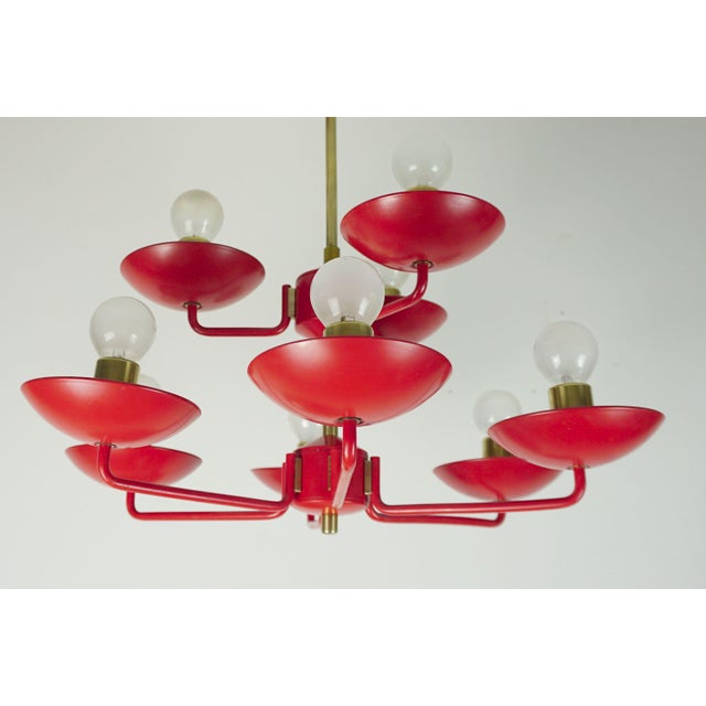 A very beautiful, large pendant lamp / chandelier from the 1960s to 70s. No manufacturer's label, presumably by Kaiser-...