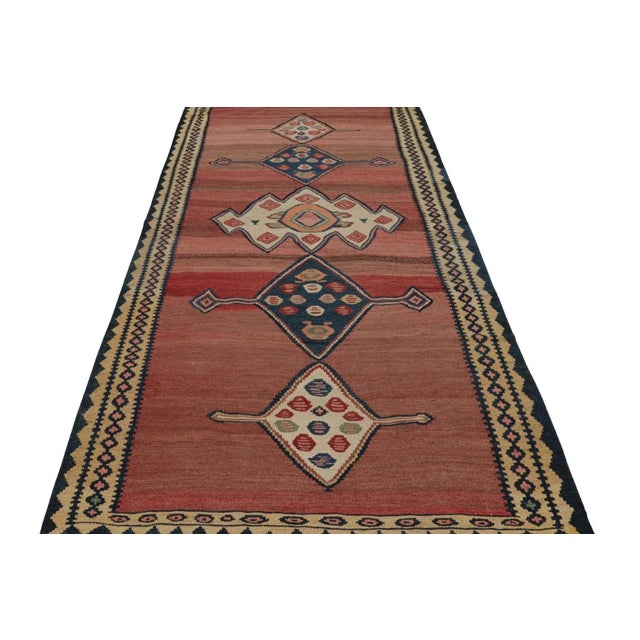 Tribal 1950s Vintage Afghan Tribal Kilim in Red With Polychromatic Patterns by Rug & Kilim For Sale - Image 3 of 6