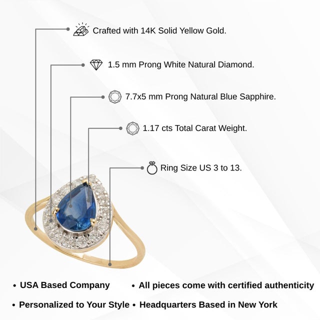 14k Two-Tone Gold 1.17ct Blue Sapphire & Diamond Vintage Ring Size 5.5 For Sale - Image 12 of 17