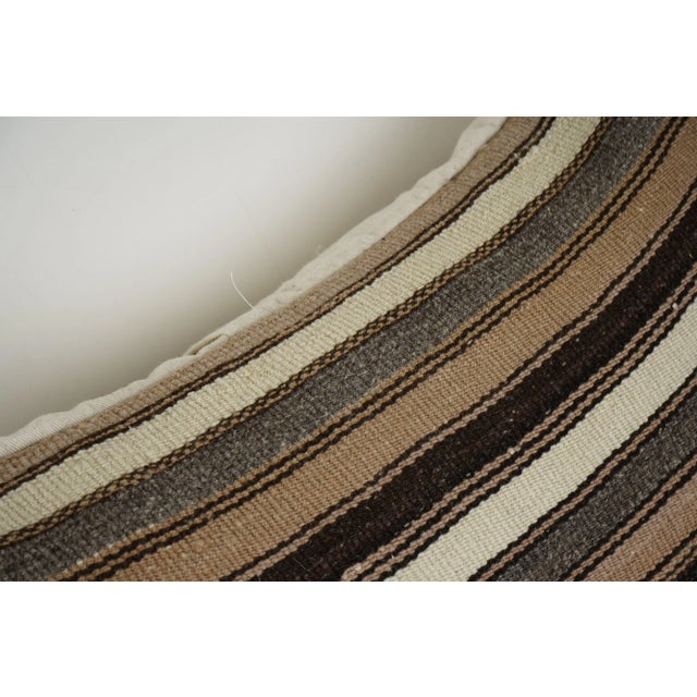 Vintage Turkish Hemp Kilim Pillow Cover, Set of Two White Striped Anatolian Cushion Cover, Pair Organic Tribal Pillowcase 24''x 2 4'' For Sale - Image 4 of 6