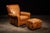 1980s Contemporary Tobacco-Colored Leather Club Chair and Ottoman For Sale - Image 11 of 11