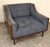 Mid-Century Modern Navy Blue Lounge Chairs Set in a Walnut Shell For Sale - Image 4 of 14