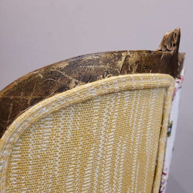 Louis XVI French Wooden Corbeille Armchair by Pierre Frey, 1820 For Sale - Image 16 of 18