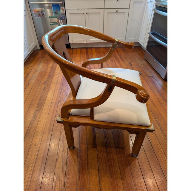 Vintage Schnadig James Mont Style Horseshoe Chair - Mid Century Chinoiserie For Sale In Washington DC - Image 6 of 9