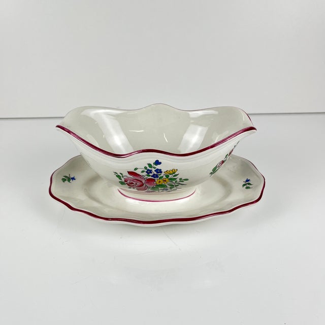 Streetlight Gravy Boat with Pink Pattern from KG Lunéville, 1980s For Sale - Image 4 of 8