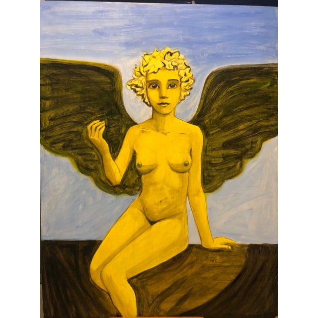 Figurative Double Sided Acrylic Figurative Painting 1990s Bay Area Raul Ruiz For Sale - Image 3 of 4