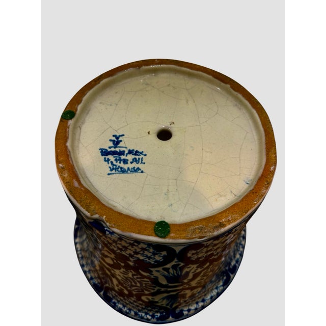 Blue Blue and White Majolica Vases- A Set of 4 For Sale - Image 8 of 11