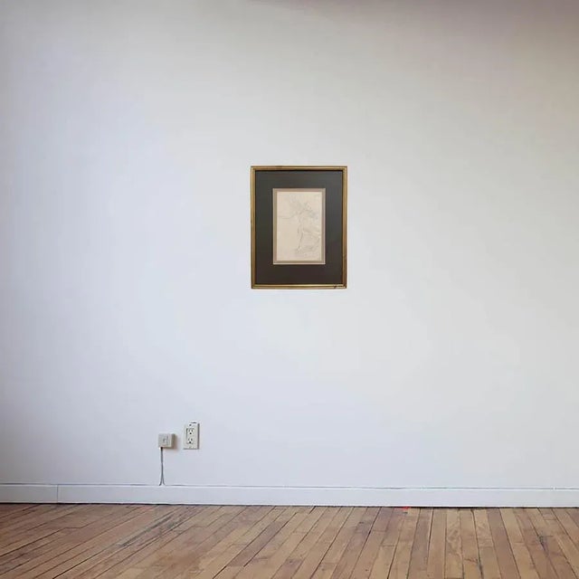 Mid 18th Century Old Master Framed Baroque Pencil Study for a Mythological Composition For Sale - Image 5 of 5