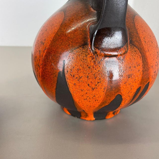 Red Black Pottery Vases attributed to Steuler Ceramics, Germany, 1970s, Set of 2 For Sale - Image 14 of 18