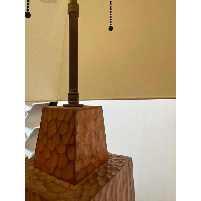 Artisan Crafted Wood Table Lamp For Sale - Image 9 of 13