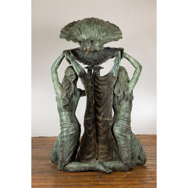 Metal Bronze Greco Roman Inspired Three Nymph Fountain For Sale - Image 7 of 18
