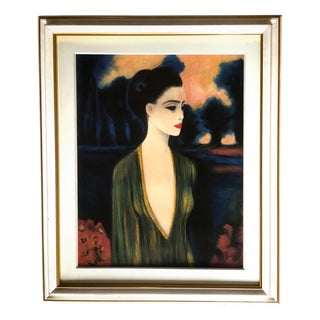 C. Janse, Art Deco Portrait of a Woman, 1920s-1940s, Gouache For Sale