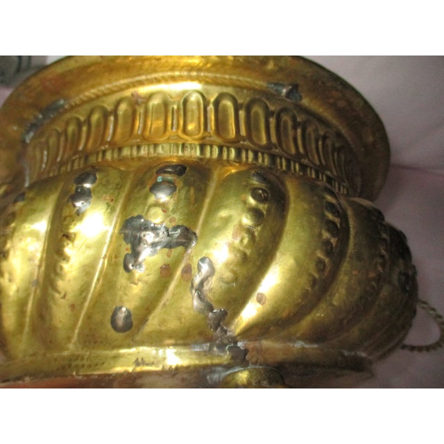 Brass Antique French Ornate Brass With Lion Head Handles on Lion Paw Feet Jardiniere / Cachepot For Sale - Image 8 of 9