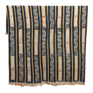 Vintage Baoule African "Camoe Blossom" Ikat Throw