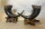 Pair of Mid 20th Century Rustic Taxidermy Hunting Horn Trophy Chalice Vases For Sale - Image 10 of 11
