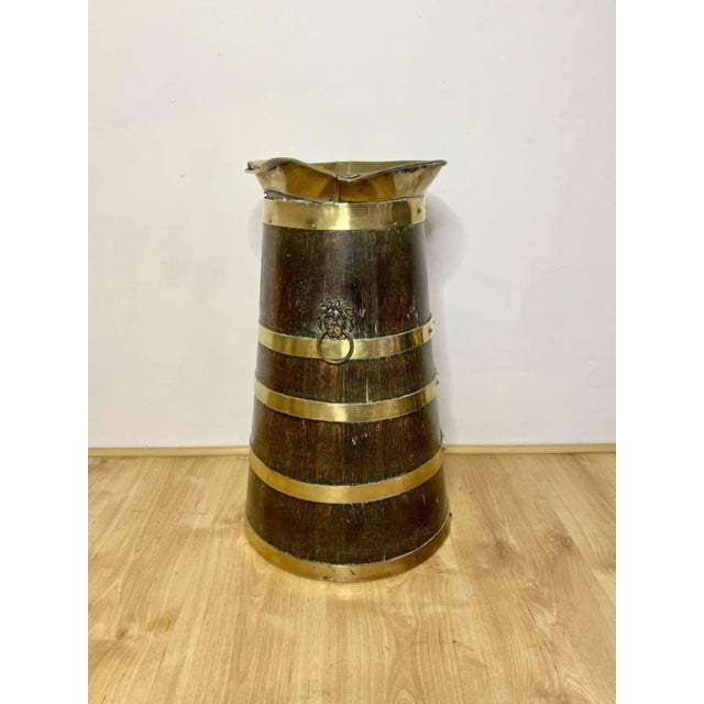 Late 19th Century Victorian Oak and Brass Bounded Stick Stand, 1880s For Sale - Image 5 of 7