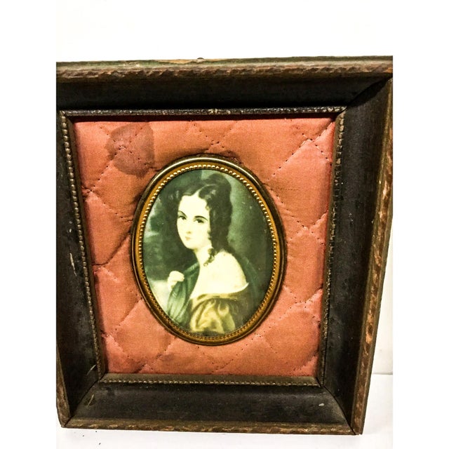 1910s Antique Victorian Framed Woman Portrait For Sale - Image 5 of 10