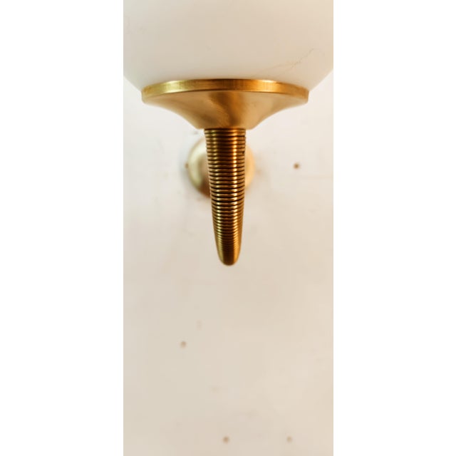 Metal Brass Wall Light with Glass Sphere For Sale - Image 7 of 18